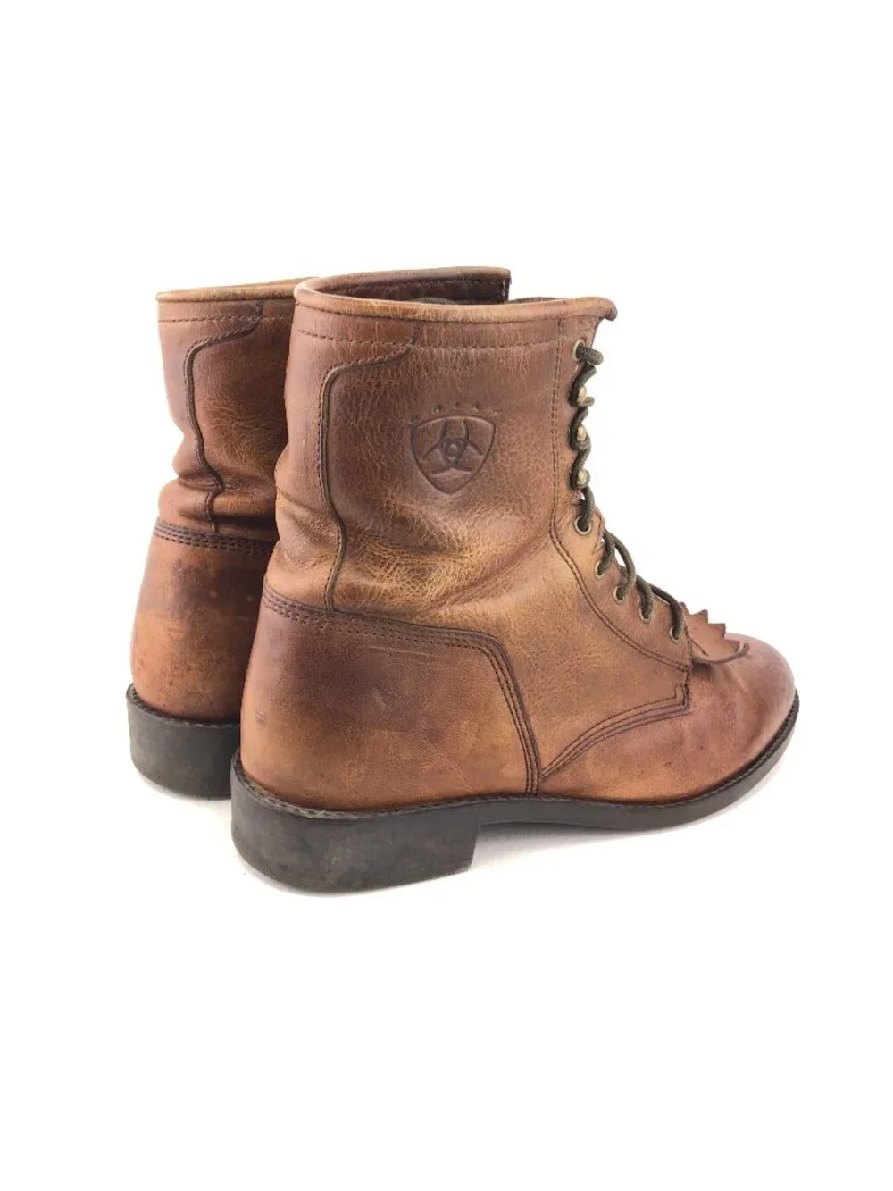 Ariat Heritage Brown Leather Kiltie Western Lacer Boots 11